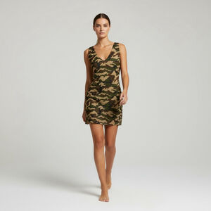 Superdown Camo Bodycon Mini Dress XS Racerback Stretch Club Festival Y2K